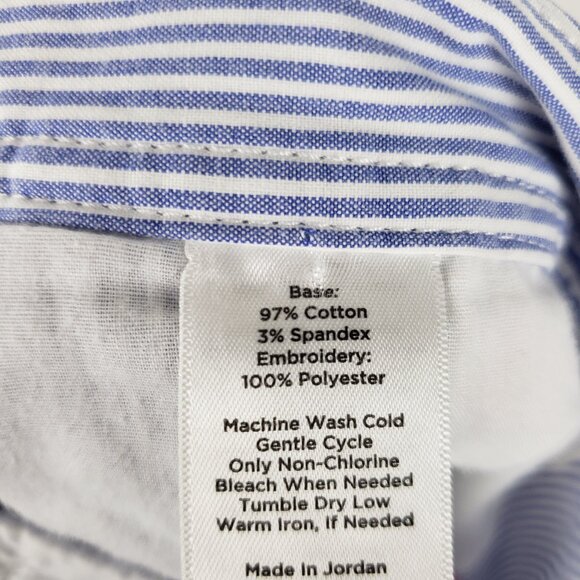 Talbots Girlfriend Chino Shorts Blue White Stripe Watermelon Embroidered 16P - Picture 6 of 6